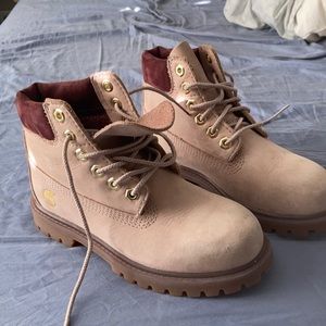 Light pink timberland boots